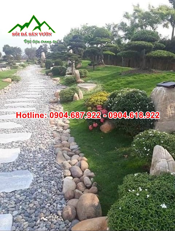 sỏi cuội trang trí cảnh quan