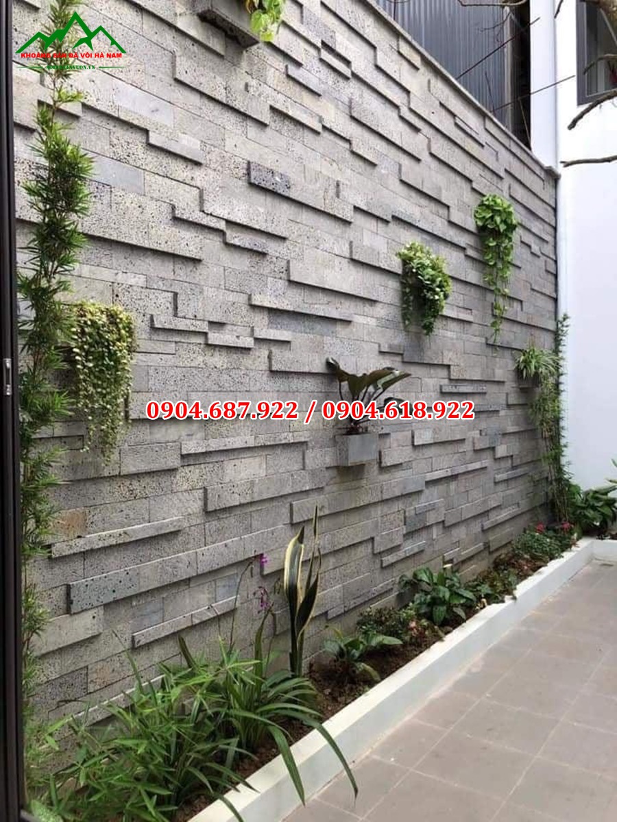 đá ong xám ốp giếng trời