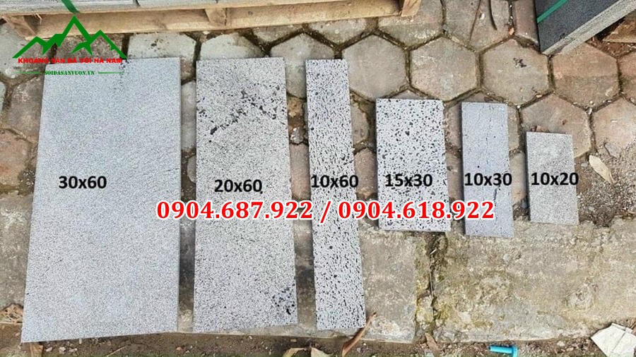 các kích thước đá ong xám