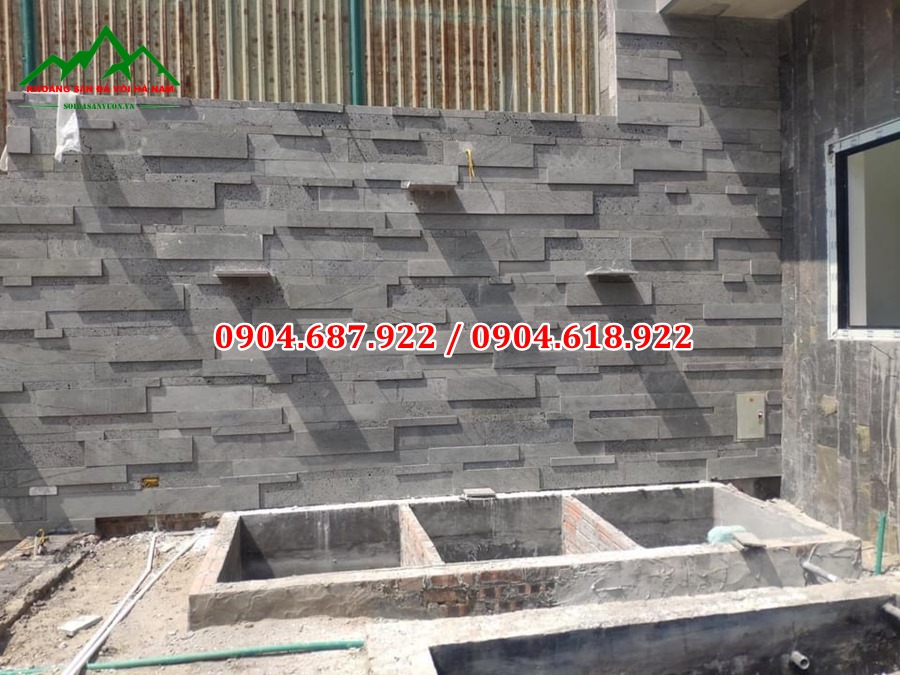 bán đá ong xám ốp tường tiểu cảnh