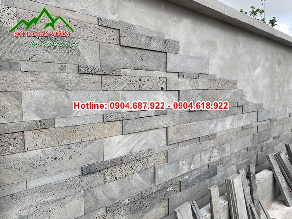 Thi công ông tường đá ong xám