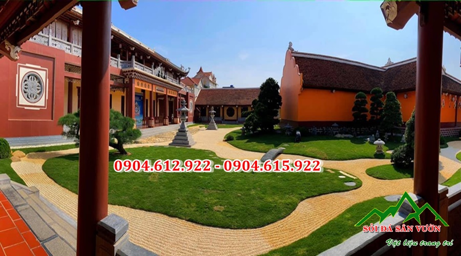 sỏi nhân tạo trang trí sân vườn nhật