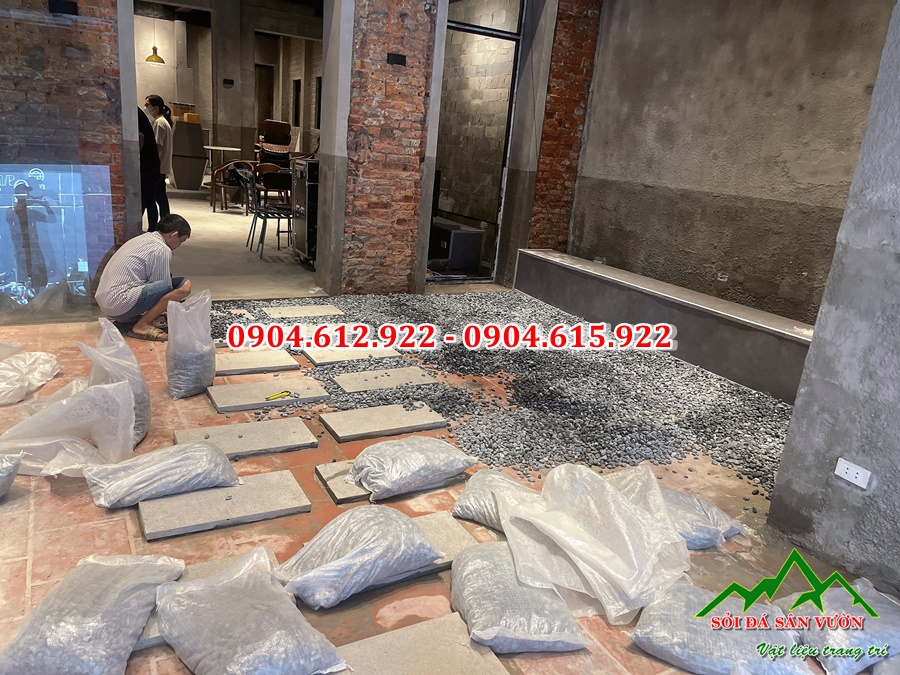 chuyên thi công rải sỏi quán cafe