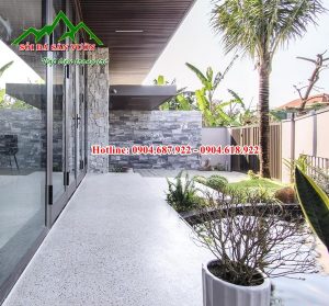 đá sọc dưa ốp tường tiểu cảnh