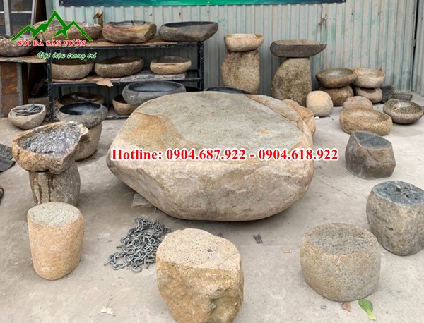 xưởng chế tác bộ bàn ghế đá cuội