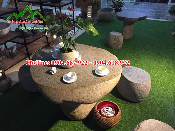 Bán ghế đá cuội uống trà