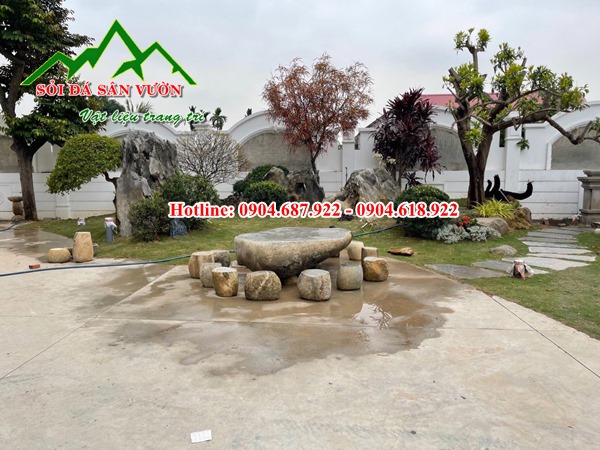 bán ghế đá cuội cảnh quan