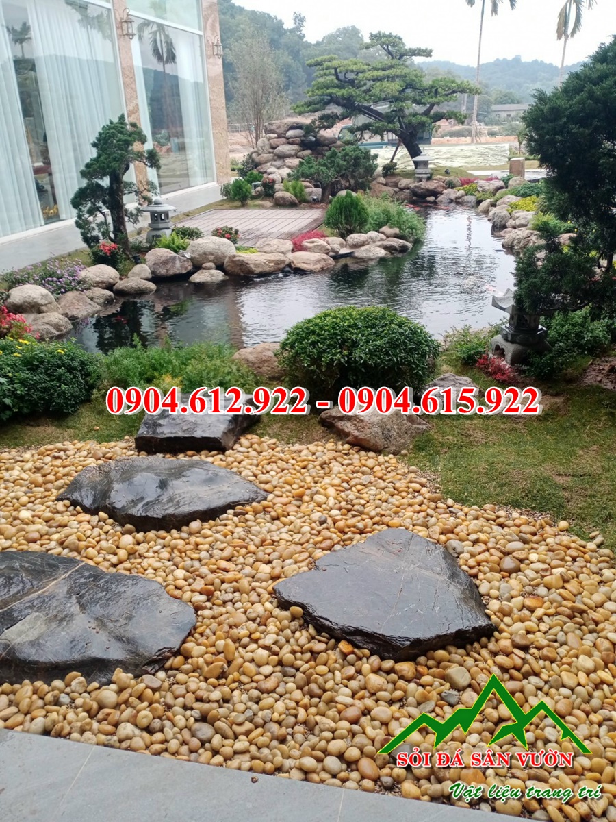 sỏi cuội tự nhiên trang trí