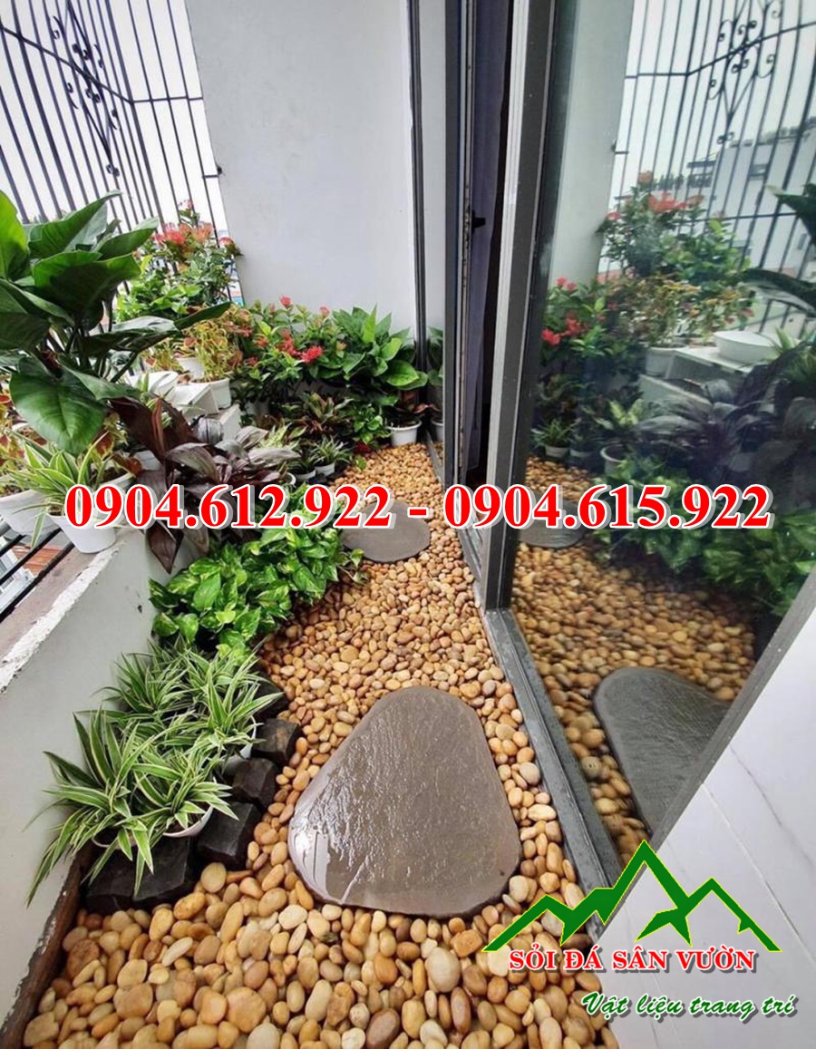 sỏi trang trí ban công