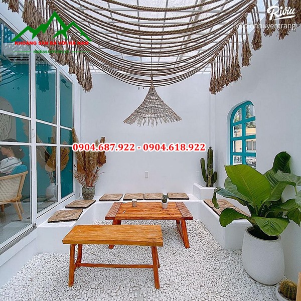 sỏi trang trí quán cafe tại hạ long