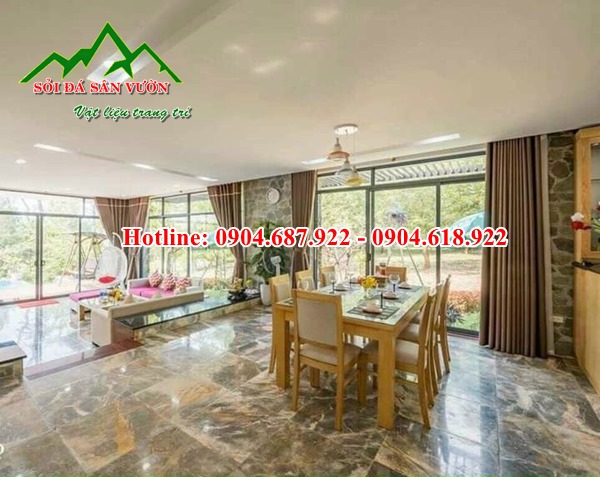 đá dăm kết vàng mài bóng lát nền