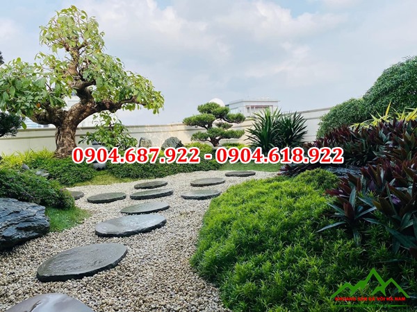 sỏi trang trí lối đi sân vườn