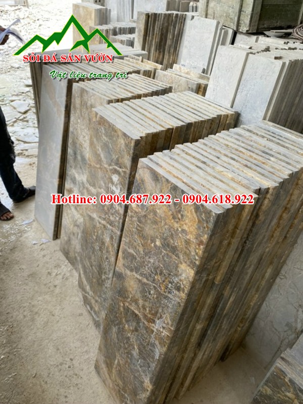 đá dăm kết vàng làm bậc cầu thang