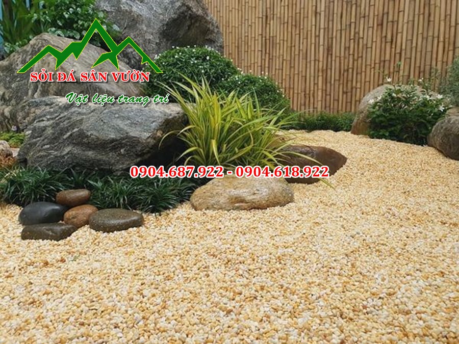 sỏi vàng mini rải vườn nhật