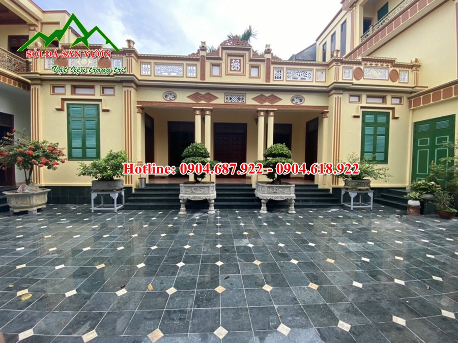 đá xanh rêu lát sân tại hà nội