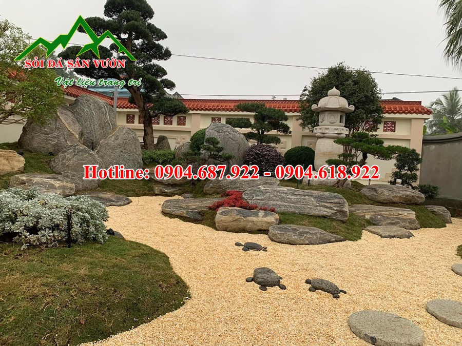 sỏi vàng rải nền sân vườn