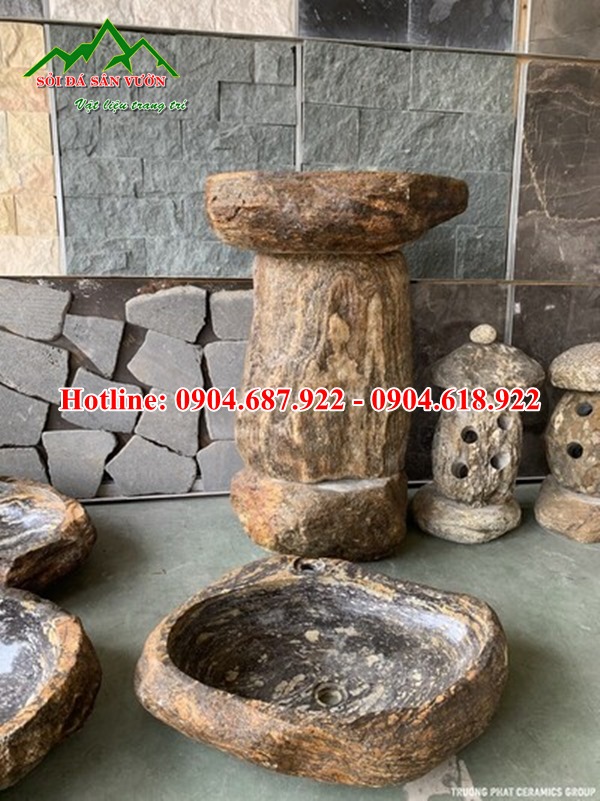 cung cấp chậu rửa tay đá cuội tự nhiên