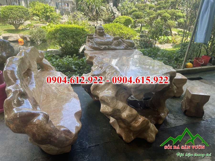 báo giá bàn ghế đá tự nhiên nguyên khối