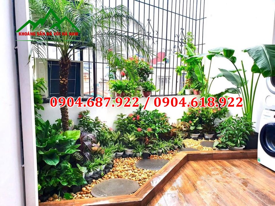 sỏi vàng rải sân vườn