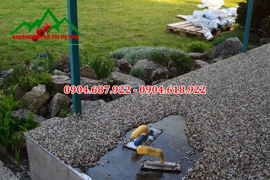 bán sỏi làm sàn bê tông sỏi keo