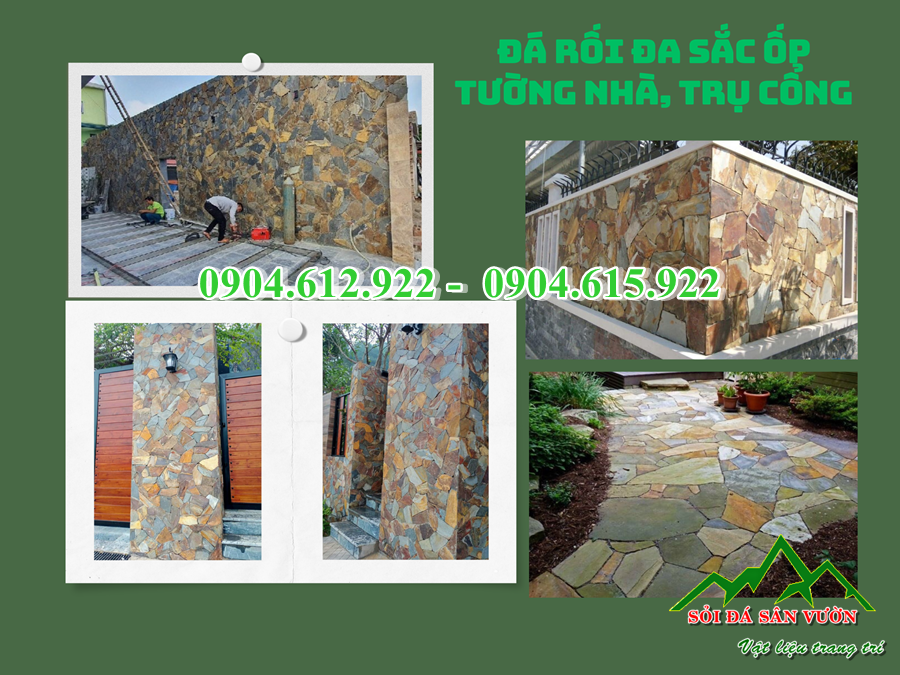 đá rối đa sắc ốp tường