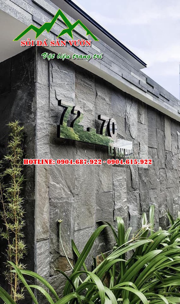 Đá chẻ đen đá ốp tường