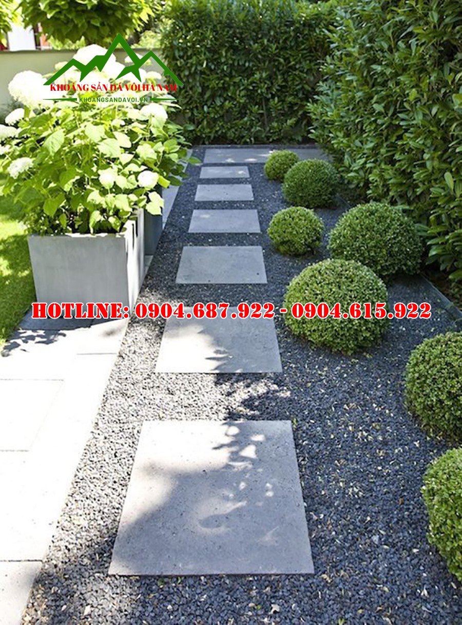 đá dăm xám rải nền