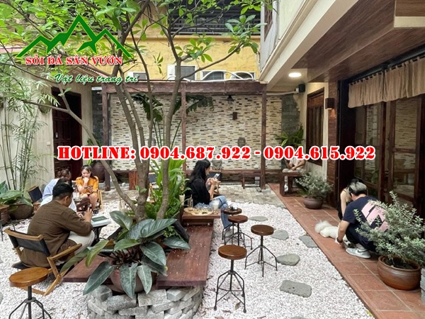 đá dăm trắng rải trang trí