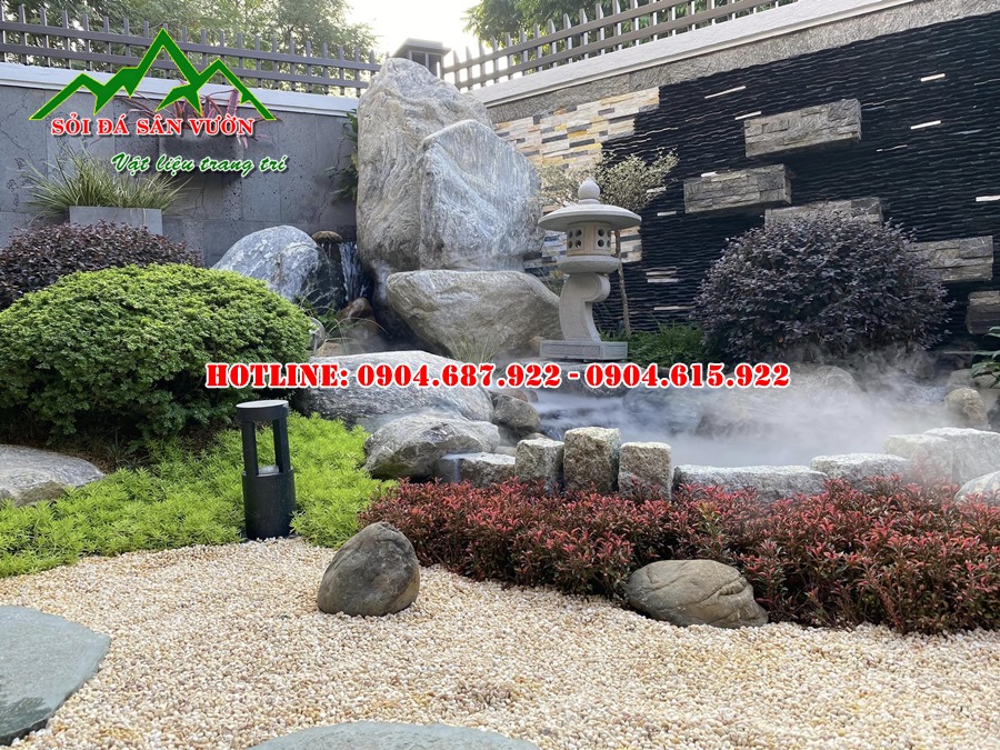 Đá cuội vân mây làm non bộ