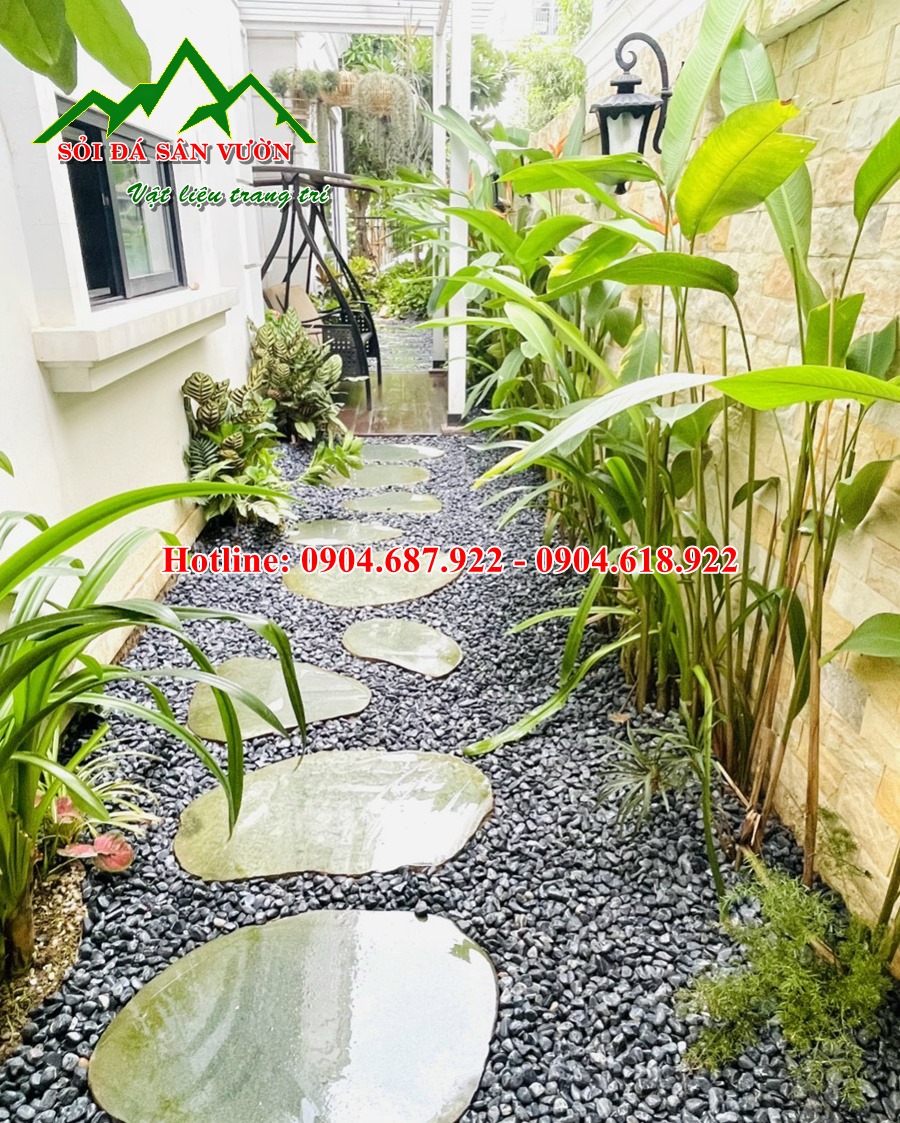 sỏi trang trí sân vườn