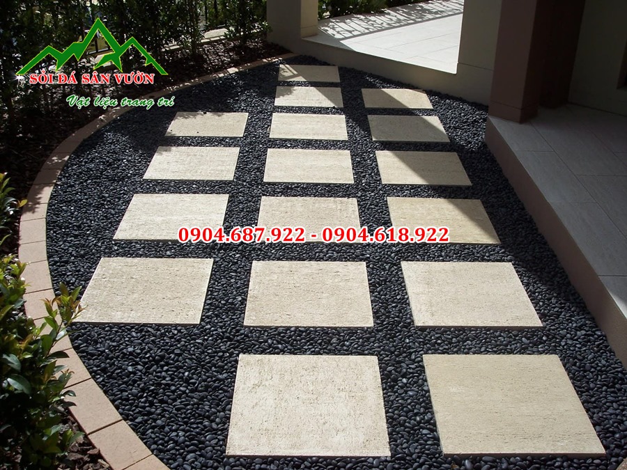 Bán sỏi đen rải trang trí