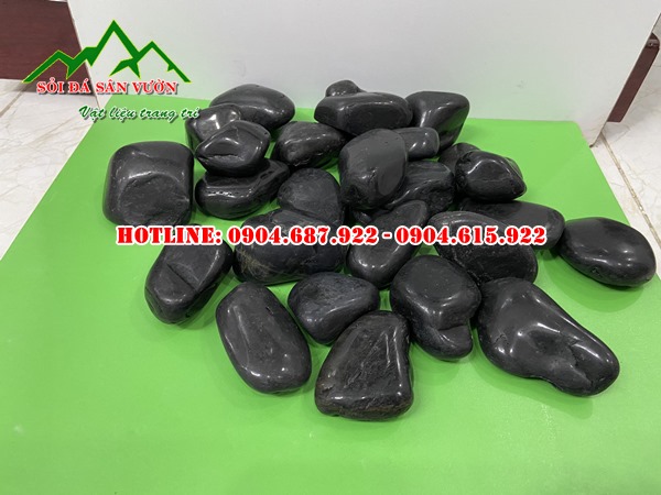 sỏi trang trí đen bóng