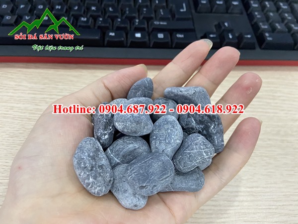 mẫu sỏi trang trí màu đen ghi