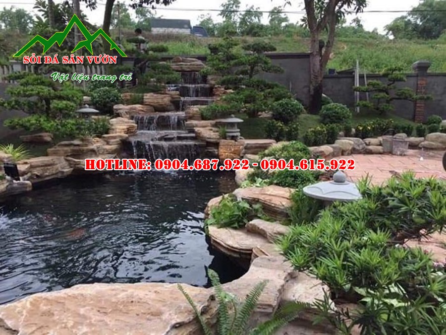 Đá cổ thạch làm thác nước