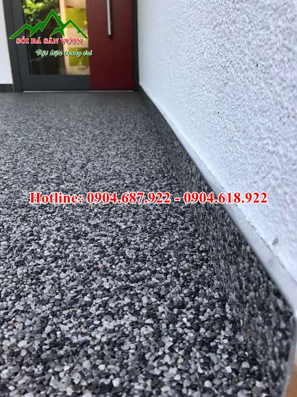 Sỏi đen làm bê tông sỏi rửa