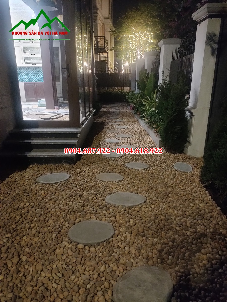 mẫu sỏi vàng rải sân